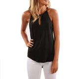 Woman Summer Tops 3 Colors Camis Sleeveless Solid Casual Shirt Tank hollow out Crop Top
