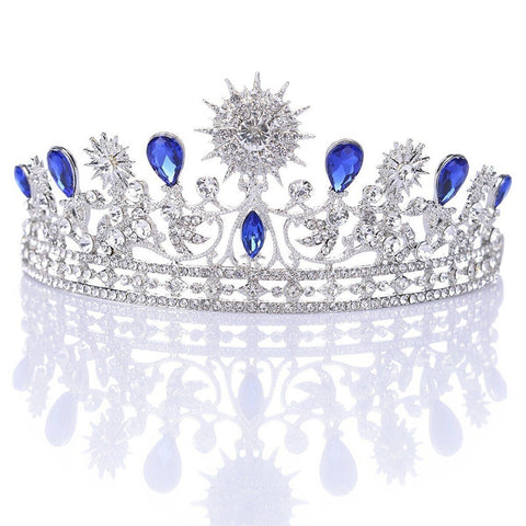 Wedding Prom Bridal Crown Rhinestone Crystal Decor Headband Veil Tiara