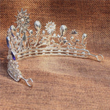 Wedding Prom Bridal Crown Rhinestone Crystal Decor Headband Veil Tiara