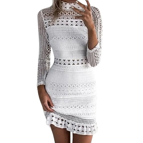 Womens Sexy Lace Bodycon Workwear Cocktail Party Pencil Midi Dress Bandage Dress