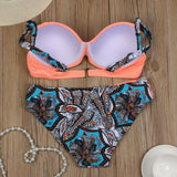 Brazilian Bikini set: Women Print swimsuit (Triangle)